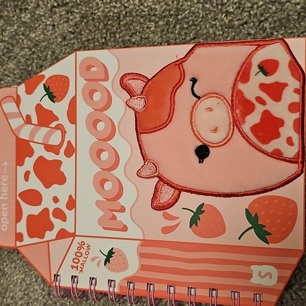 Z🖤🔹️Squishmallows Pink Strawberry Cow Journal